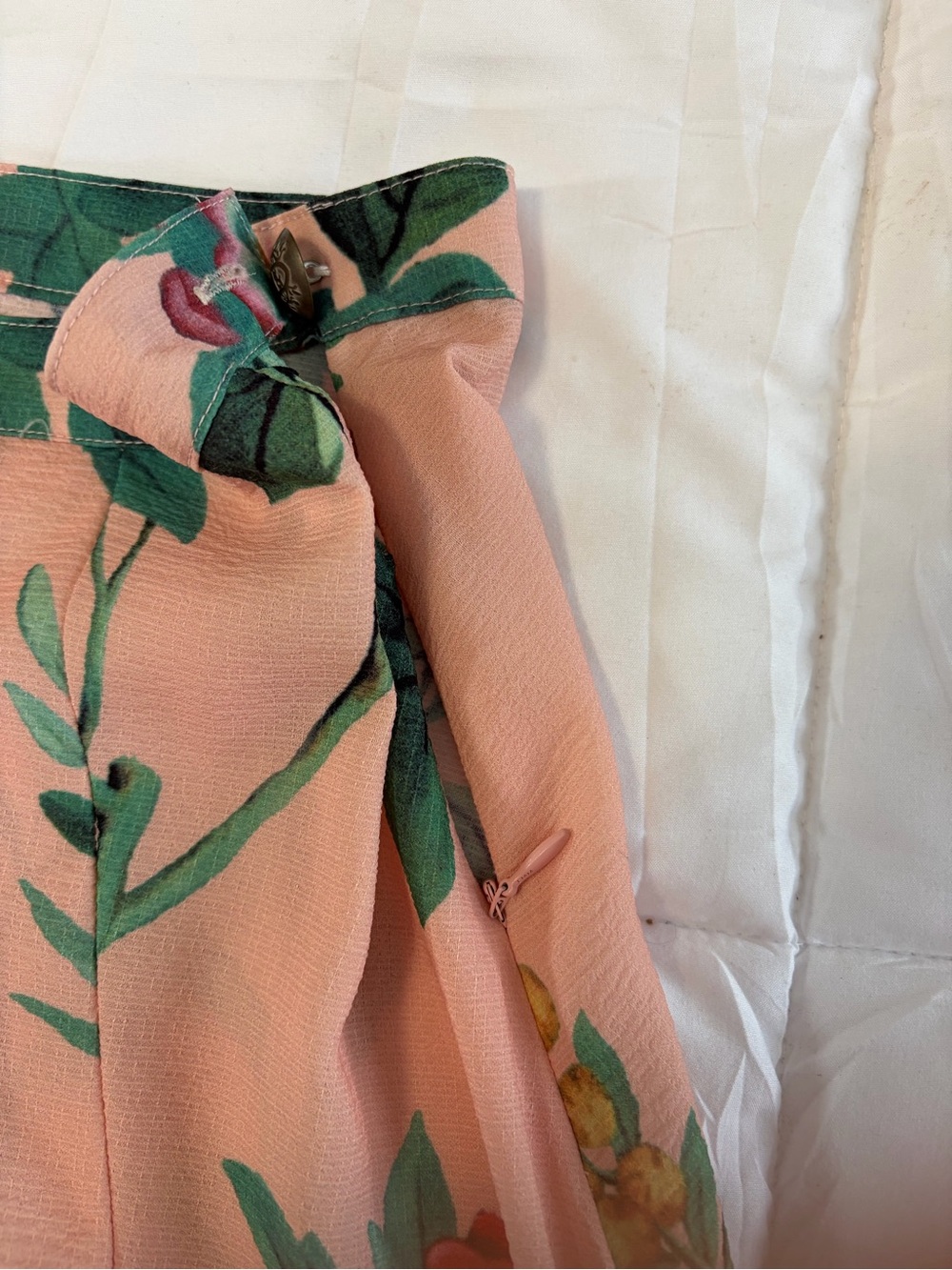 NWOT ArattaSilent Journey- Peach Botanical & Bird Print Maxi Skirt - Picture 12 of 16
